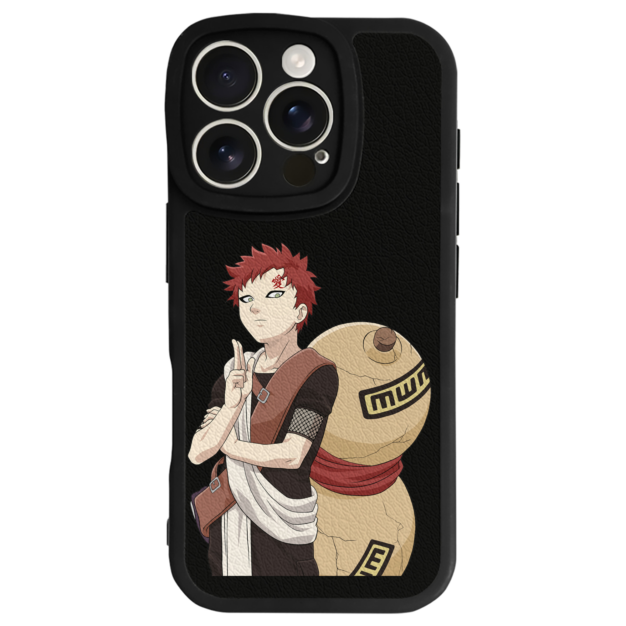 （画像用） NARUTO -ナルト- ガアラ Gaara 【iPhone 16シリーズ対応】シリコンスマホケース（レザー調） 材質：シリコン